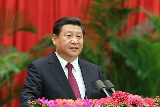 中共中央总书记、国家主席、中央军委主席习近平在国庆招待会上发表讲话。 新华社图 中共中央总书记、国家主席、中央军委主席习近平在国庆招待会上发表讲话。 新华社图